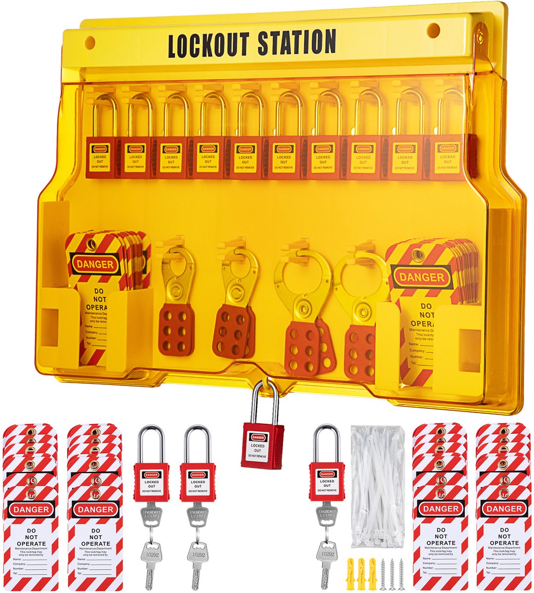 Lockout tagout kit,58-delige , LOTO gereedschap voor elektrische veiligheid, hangsloten, hasps, tags, kabelbinders, veiligheid voor industrie en machines — cadeau in Cadeau-ideeën - foto 2