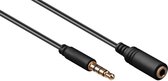 3,5mm Jack 4-polig audio slim verlengkabel AWG28 / zwart - 0,50 meter