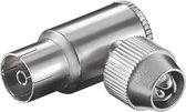 S-Impuls Coax IEC (v) schroef connector - metaal / haaks