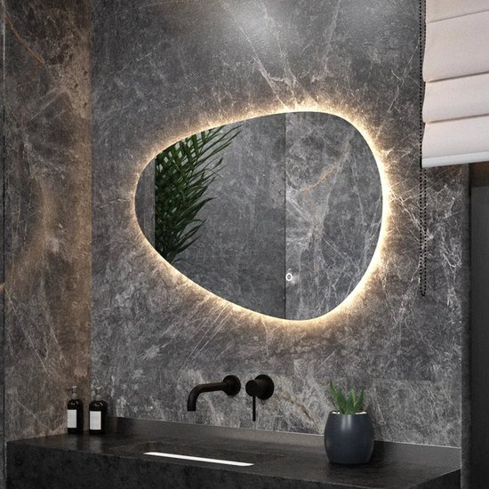 Arc led-badkamerspiegel, 40 x 60 cm, dimbare slimme make-upspiegel met