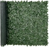 Ivy privacy schutting, 1,5 x 2,5 m kunstmatig groen muurscherm. Met netrug en versterkte voeg. Kunstmatige haag klimop bladdecoratie voor buitentuinen, binnenplaatsen en balkons