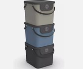 Rotho Albula afvalscheiders - set van 3 - 40L - zwart/blauw/ cappuccino
