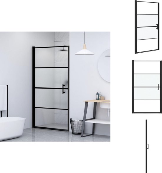VidaXL Douchedeur – 98-101 X 190 Cm, Halfmat ESG, Aluminium Frame, Modern Handvat – Zonder Douchebak