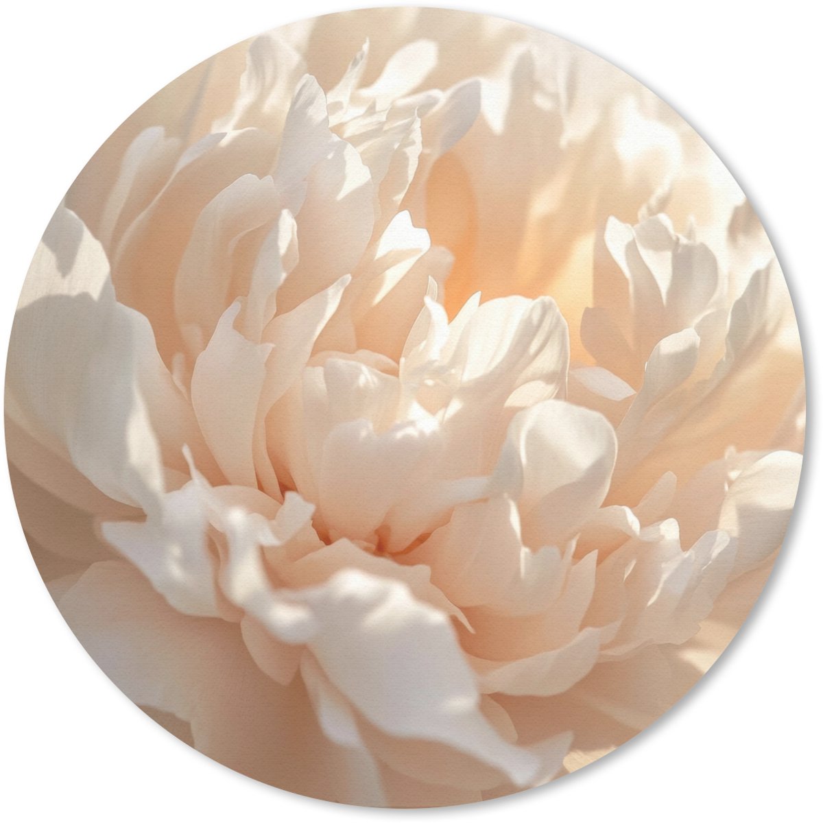 Muismat rond 30x30 cm - Mousepad Close up - Pioenroos - Lichtroze - Ronde muismatten