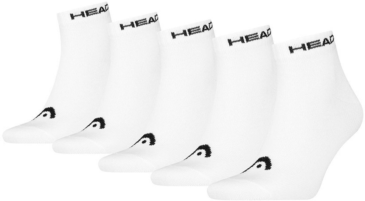 HEAD unisex 5P quartersokken elements wit