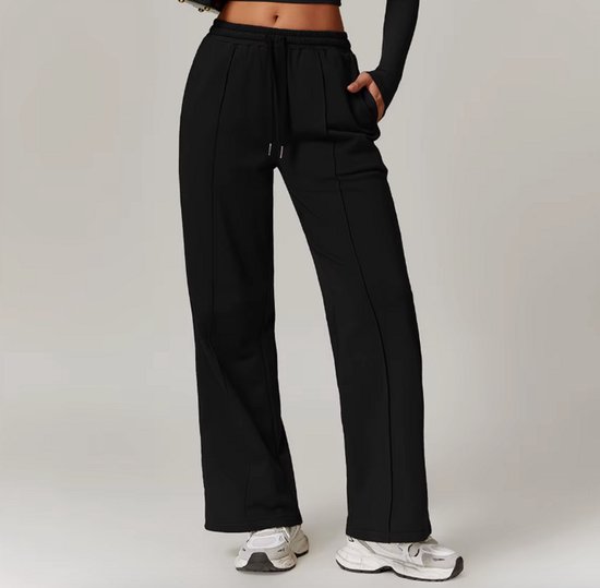 Gym Revolution - Joggingbroek dames - Comfortabele Joggingbroek - Hoge kwaliteit Trainingsbroek dames - Sweatpants - Huisbroek dames - Zwart Maat XL