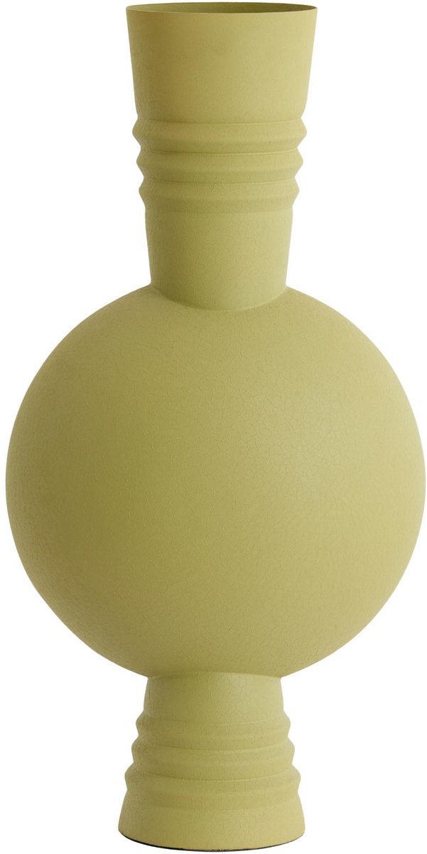 Vaas Kavansi - Olijfgroen - 21x21x60cm - Metaal - Modern - Bloemenvaas - Woondecoratie - Decoratieve vaas voor woonkamer of slaapkamer - Moederdag - Moederdag cadeautje - Moederdag cadeau voor mama