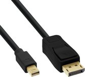InLine Mini DisplayPort - Câble DisplayPort - version 1.2 (4K 60 Hz) - bidirectionnel / noir - 3 mètres