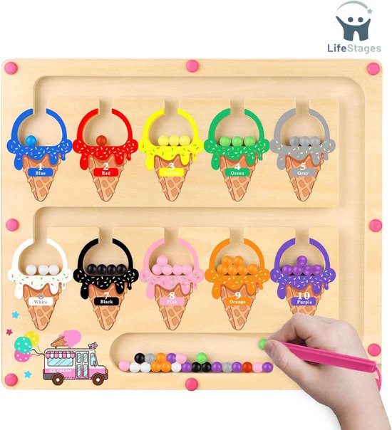 Jeux Enfants 2 Ans Jeu Magnétique Cadeau Enfant Labyrinthe Magnétique Goki - Puzzle Magnétique Motricité Fine Jeu Comptage Reconnaissance Couleurs Labyrinthe Aimantée Montessori