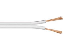 Luidspreker kabel (CCA) - 2x 4,00mm² / wit - 50 meter