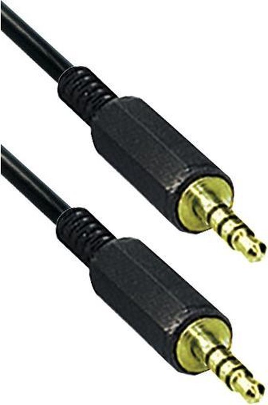 3,5mm Jack 4-polig audio/video kabel / zwart - 1 meter | bol.com