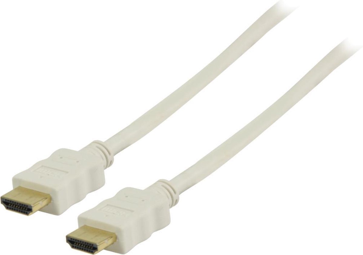 Transmedia HDMI kabel - versie 1.4 (4K 30Hz) / wit - 2 meter