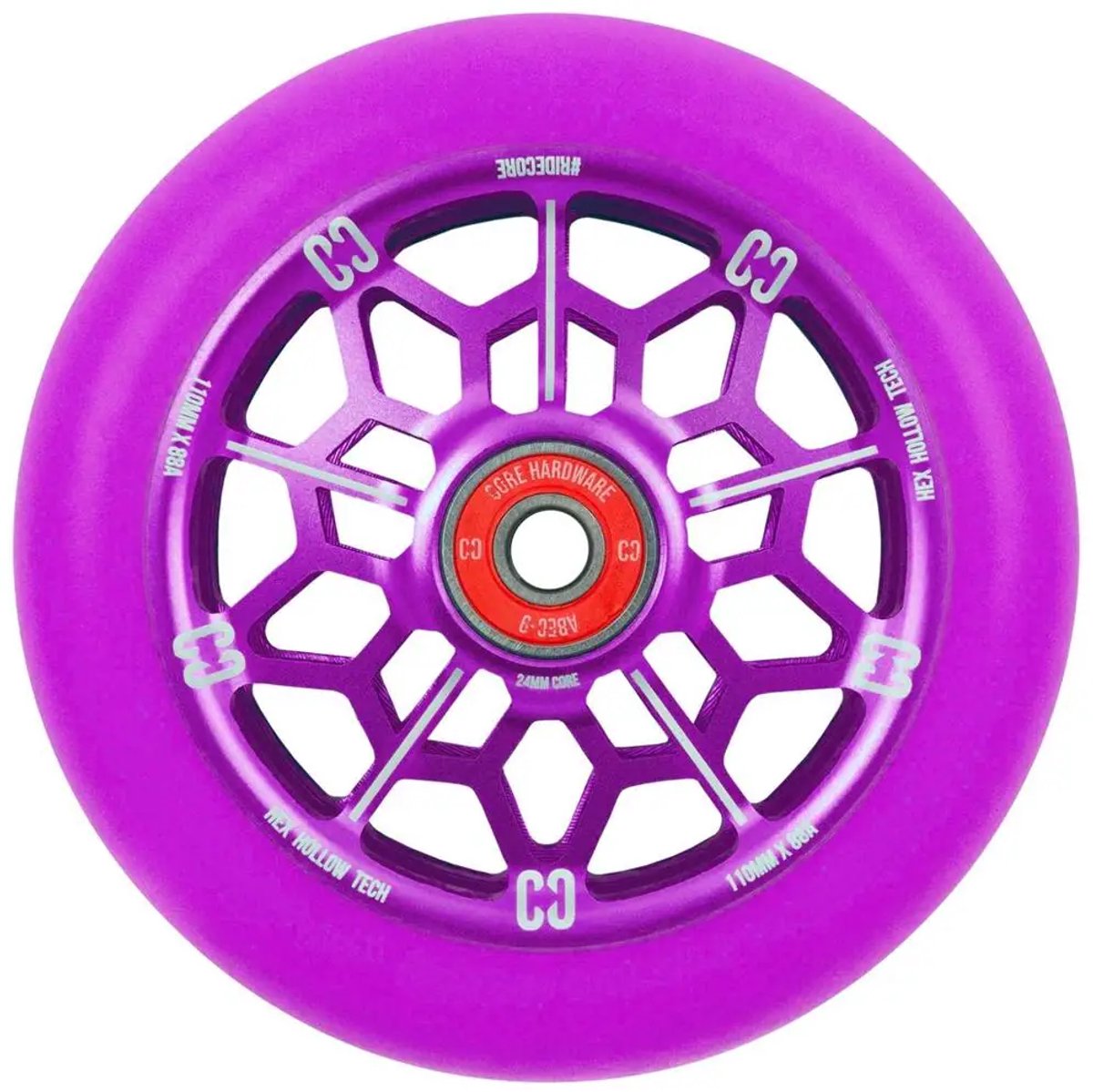 CORE Hollowcore Hex 110 Stuntstep wiel Purple