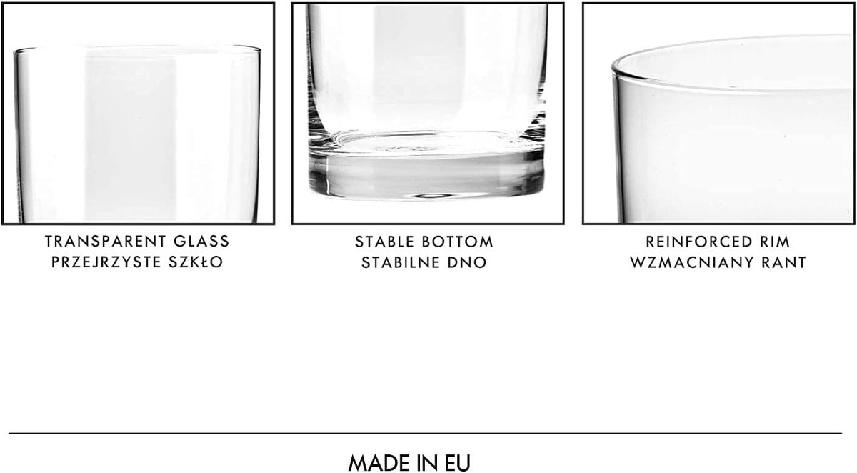 KROSNO | Whisky Glazen | Set van 6 - 300 ml | Loodvrij kristalglas | Blended Collectie | Perfect voor Thuis, Restaurants en Feesten | Vaatwasser Bestendig – foto 8