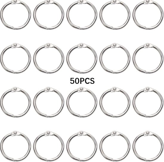 Lot De 100 Anneaux Métal Pour Classeur - 50 De 2cm + 50 De 2,5cm Porte-Clés