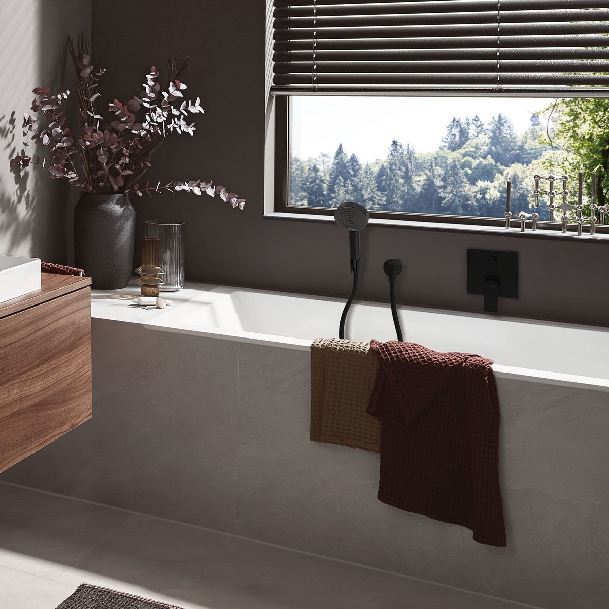 Hansgrohe Pulsify Select S - Set van douchekop, houder en slang, 3 straalsoorten, EcoSmart, matzwart 24305670