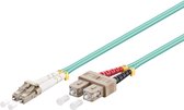 LC - SC Duplex Optical Fiber Patch kabel - Multi Mode OM3 - turquoise / LSZH - 1 meter