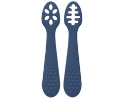 Eerste Lepel voor Baby – Siliconen, BPA-vrij & Perfect om Zelf te Leren Eten - Blauw