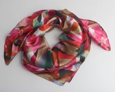 Dana bandana- Accessories Junkie Amsterdam- Dames- Halsdoek- Sjaaltje- Viscose- 65x65cm-Bladeren print-Multi kleuren