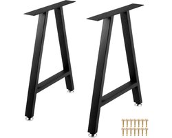 71,1 x 45,6 cm Metalen Bureaupoten , Stevige A-vormige Bureaupoten met Polyurethaan Coating, Meubelpoten met Vloerbeschermers, Smeedijzer voor Doe-Het-Zelf, Zwart