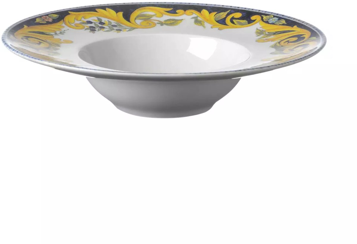 HENDI Pastabord – Barokstijl – Diepe Basis – Ø 275 mm – Porselein