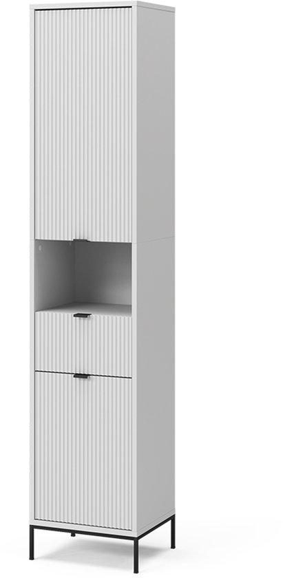 Vicco Bathroom Mirror Cabinet Grey 70 X 65 Cm With 2 Doors, Eliza