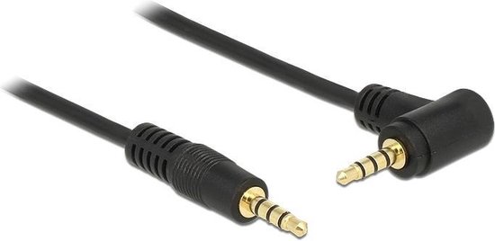 3,5mm Jack 4-polig audio/video kabel AWG24 - haaks / zwart - 5 meter |  bol.com
