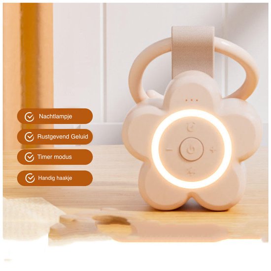 Baby White Noise toestel - Nachtlamp, Muziek & Timer voor Rustige Nachten! - Roze van Alpine+ — afbeelding 2