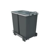 ECOFIL afvalbak 24+24L met deksel; volledig uitschuifbaar; bodemmontage vanaf kastbreedte 40cm