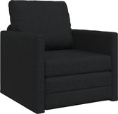 vidaXL - Vloer - Sofa - Bed - 2-in-1 - Zwart - 74x77x81 - cm - Stof