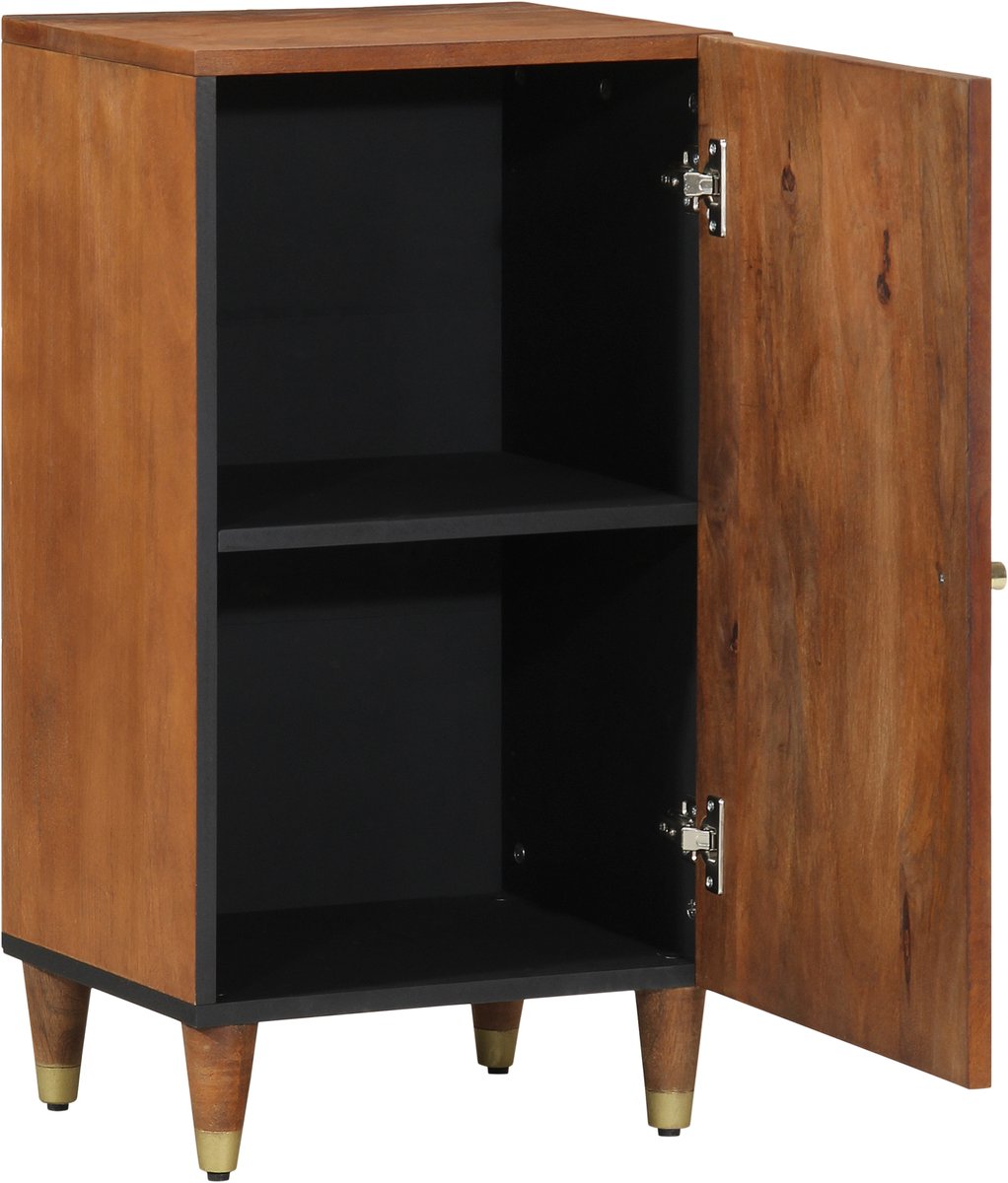 vidaXL - Dressoir - met - plank - Bruin - 40 - x - 33 - x - 75 - cm - Massief - Mango - Hout