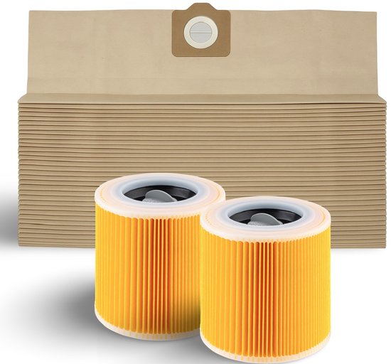 DEGG® - Mega Set – 20 Sacs d'aspirateur + 2 filtres à cartouche | Convient aux séries Kärcher WD3 / MV3 | Économisez sur l'entretien – Remplace 6.959-130.0 et 6.414-552.0