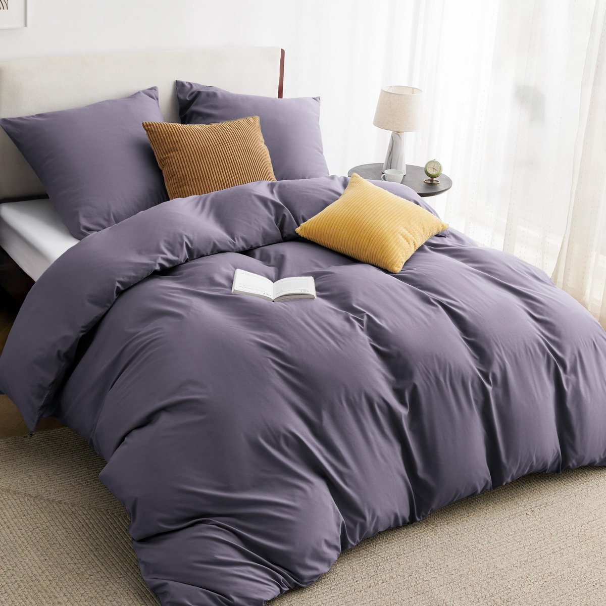 Ibenzoa® Grijspaar Beddengoedset 135x200 cm, 2-Delig, ÖkoTex Certificaat