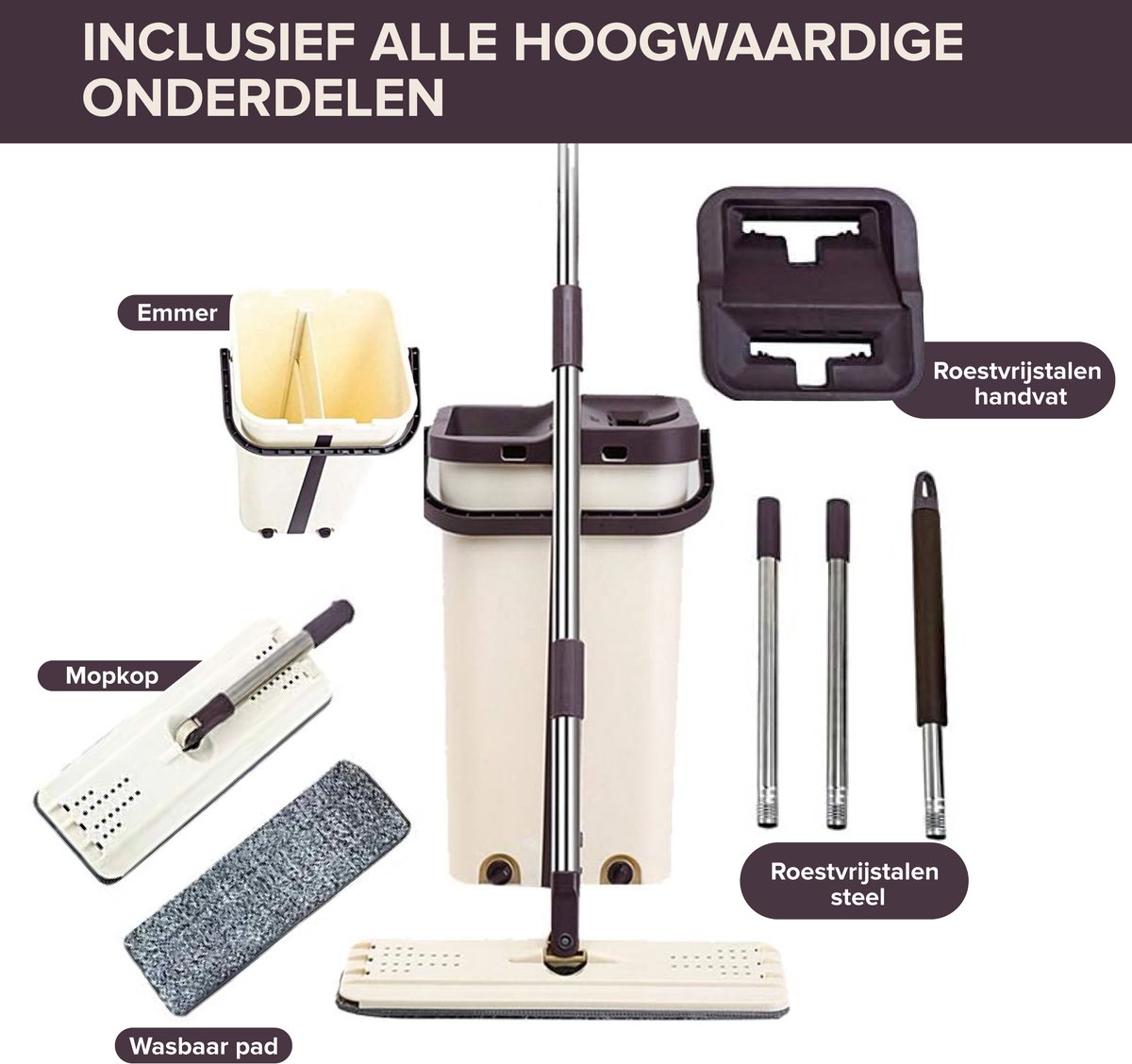 Mevsim Store Barry - Platte Microvezel Mop met Emmer thumbnail 3