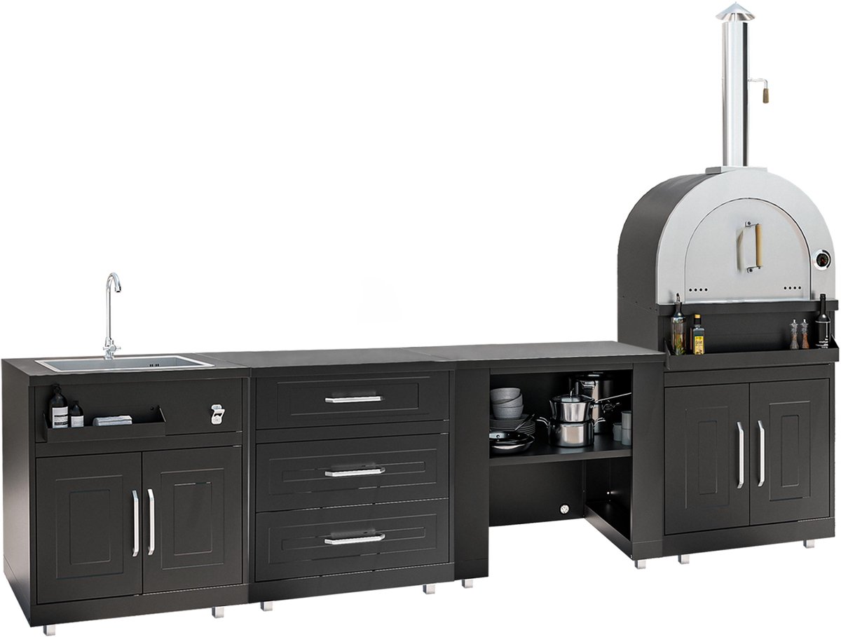 Oviala - 4-delige buitenkeuken met pizzaoven - Memphis