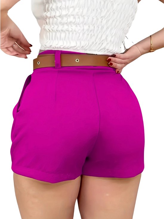Studio Anneloes City Bermuda high waist straight fit korte broek van travelstof