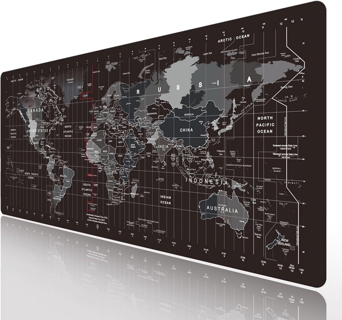 Grote Gaming Muismat Wereldkaart XXL - Antislip Bureau Mat 80 x 30 cm