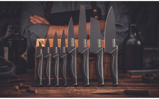 Couteau de cuisine Santoku Nirosta Black Edition 16 cm