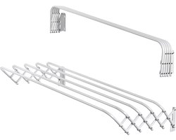 KADAX Opklapbaar wasrek voor wasruimte, ruimtebesparende wasdroger van metaal, uittrekbare accordeonwand, kleerhanger voor binnenshuis (100 cm)