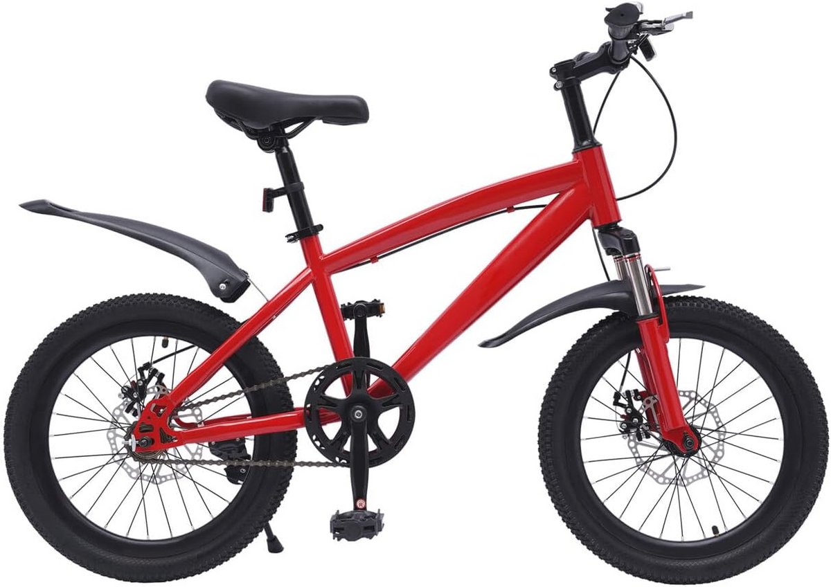 Kinderfiets 18 inch - Jeugdfiets voor jongens en meisjes - Stadsfiets met spatborden