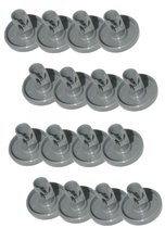 Universeel vaatwasser wiel van onderkorf - 16 stuks - 40mm - 50286965004 - Vervanging geschikt voor o.a. AEG - Favorit - Zanussi - Electrolux - Privileg