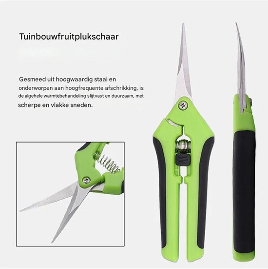 BukkitBow - Tuinschaar - Snoeischaar met Roestvrij Stalen Messen - Grip Handvat - Voor Bloemen, Planten & Struiken - Groen van BukkitBow — afbeelding 4