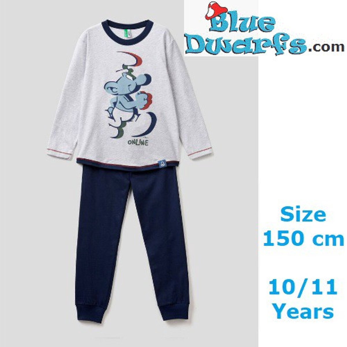 Smurf kinder Pyama - United Colors of Benetton - 150cm - 10-11 jaar