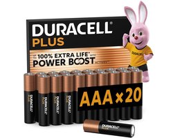 Duracell Plus AAA - alkaline batterijen - 1,5V, LR03 - 20 stuks