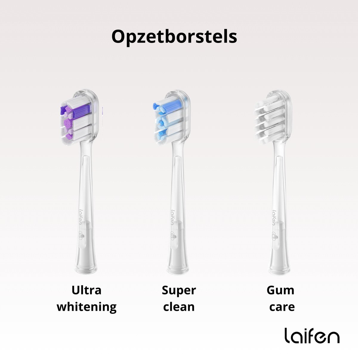 Afbeelding 2 van Laifen Wave Elektrische tandenborstel - Duopack met 1x Aluminium en 1x RVS - 3 opzetborstels - Oscillerende en Vibrerende functie