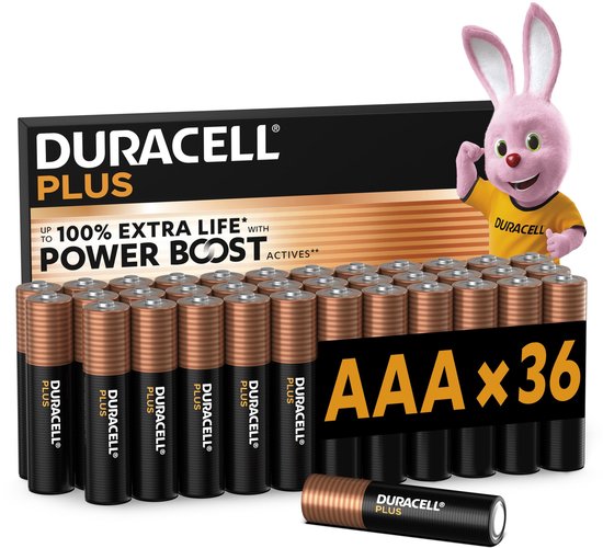 Duracell Plus AAA - alkaline batterijen - 1,5V, LR03 - 36 stuks