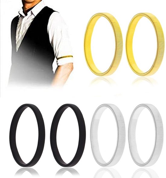 4 Stuks Shirt Manchettenhouder, Mouw Garters Elastische