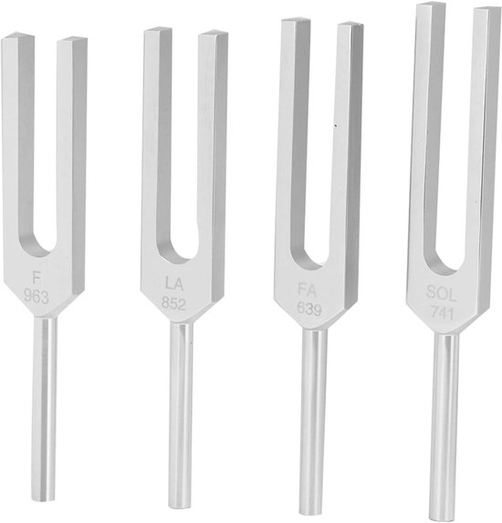 Ensemble de 9 diapasons - Diapason 174/285/396/417/528/639/741/852/963 Hz - Outil de thérapie sonore - Chakra du cœur - Instrument de musique Perfect pour les accordeurs