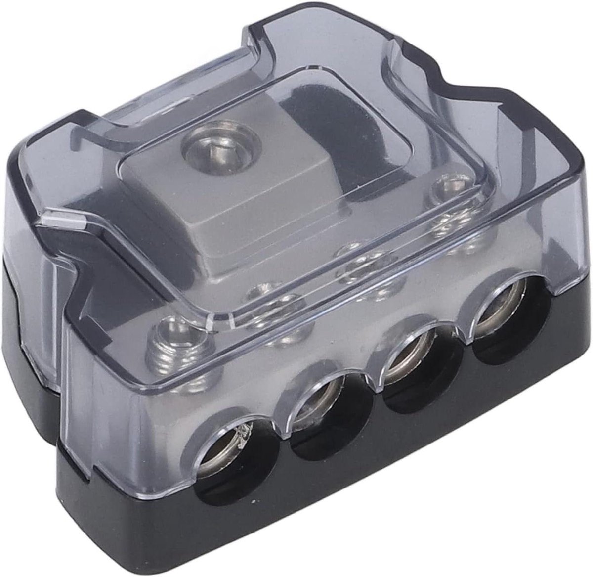 4-weg stroomdistributieblok met versterkerzekeringhouder en aardverdeler - splitter voor auto-audioversterker en voertuigelektronica-accessoires