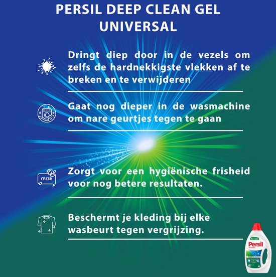 Persil Deep Clean Universal - Détergent liquide - Pack économique - 6 x 19 lavages